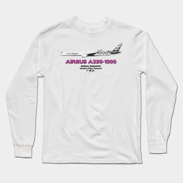 Airbus A350-1000 - Airbus Industrie "Carbon Fiber Colours" Long Sleeve T-Shirt by TheArtofFlying